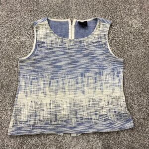 W5 shirt womens small Tank top zip up Sleeveless tweed blouse Artsy Colorful